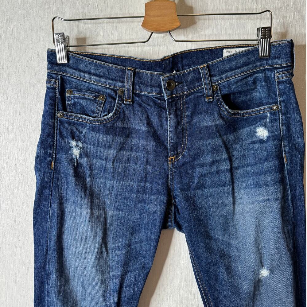 Rag & Bone Women's 28 Dre Boyfriend Jeans in Canyon Distressed Blue - Picture 3 of 12